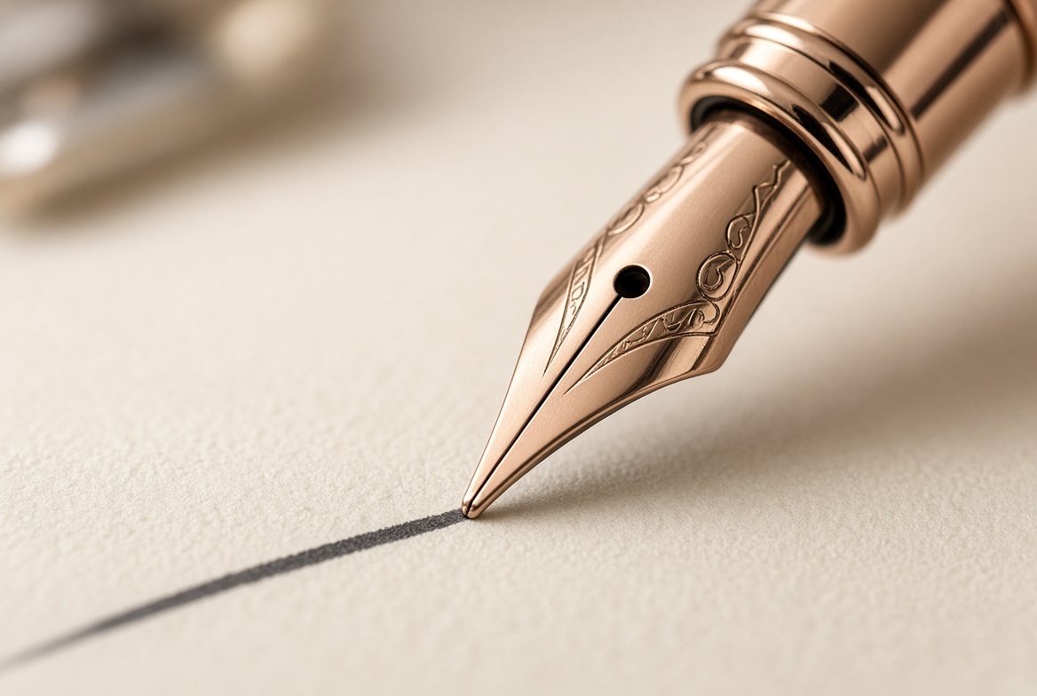 Rose gold nib detail